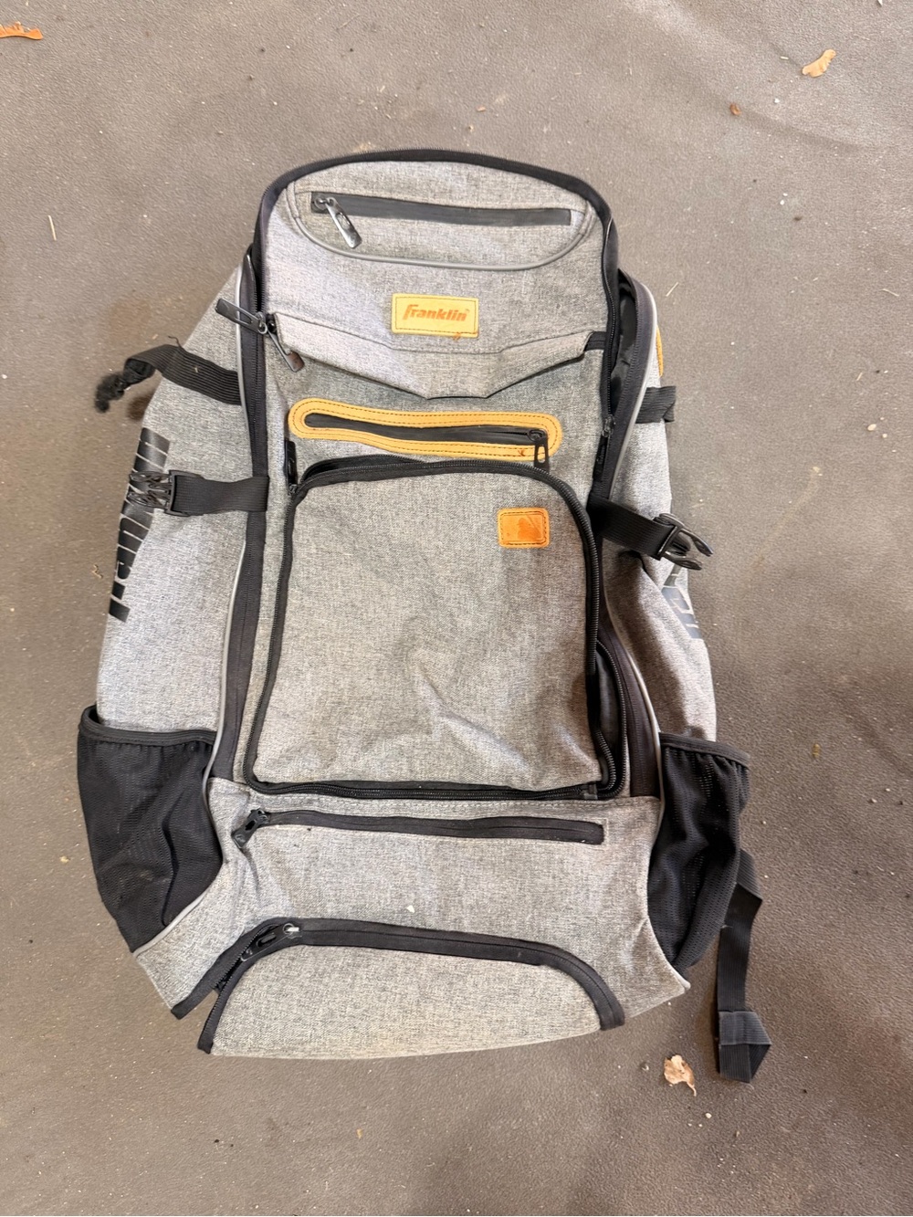 Franklin Kids Gray Backpack with Yellow Accent
